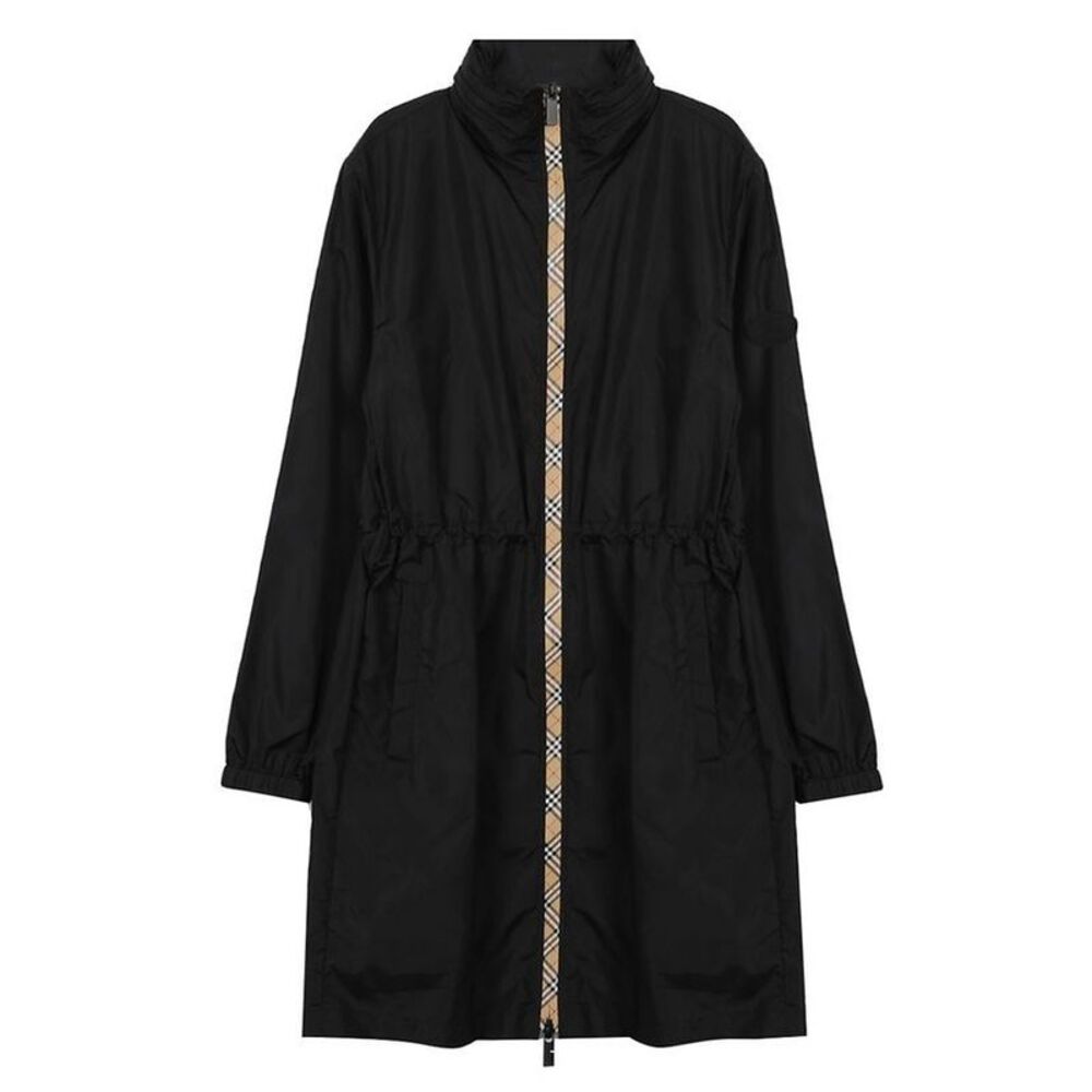 Long Checker Tape Nylon Parka
